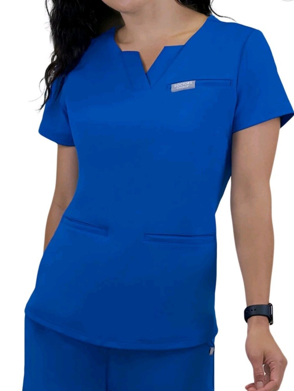 Women's Size Large Pro Fit Princess Blue Antimicrobial Moisture Wicking Scrub